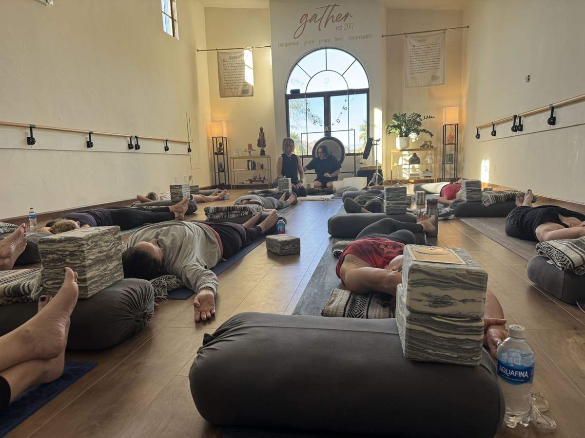 Yoga session on the Providence Farm Moms Retreat weekend
